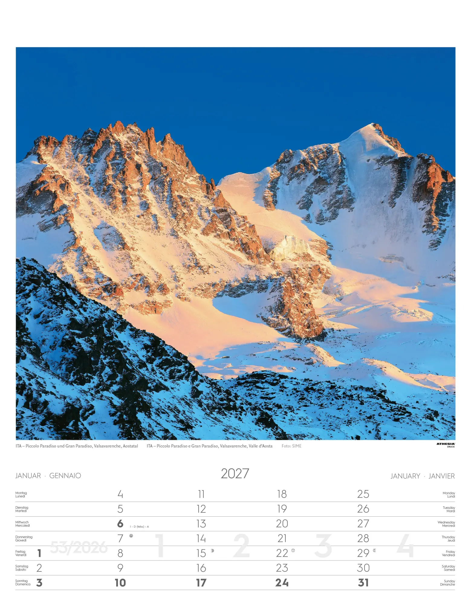 Bild: 9788868399092 | Alpen Kalender 2027 | Alpi - Alps | Athesia-Tappeiner Verlag | 14 S.