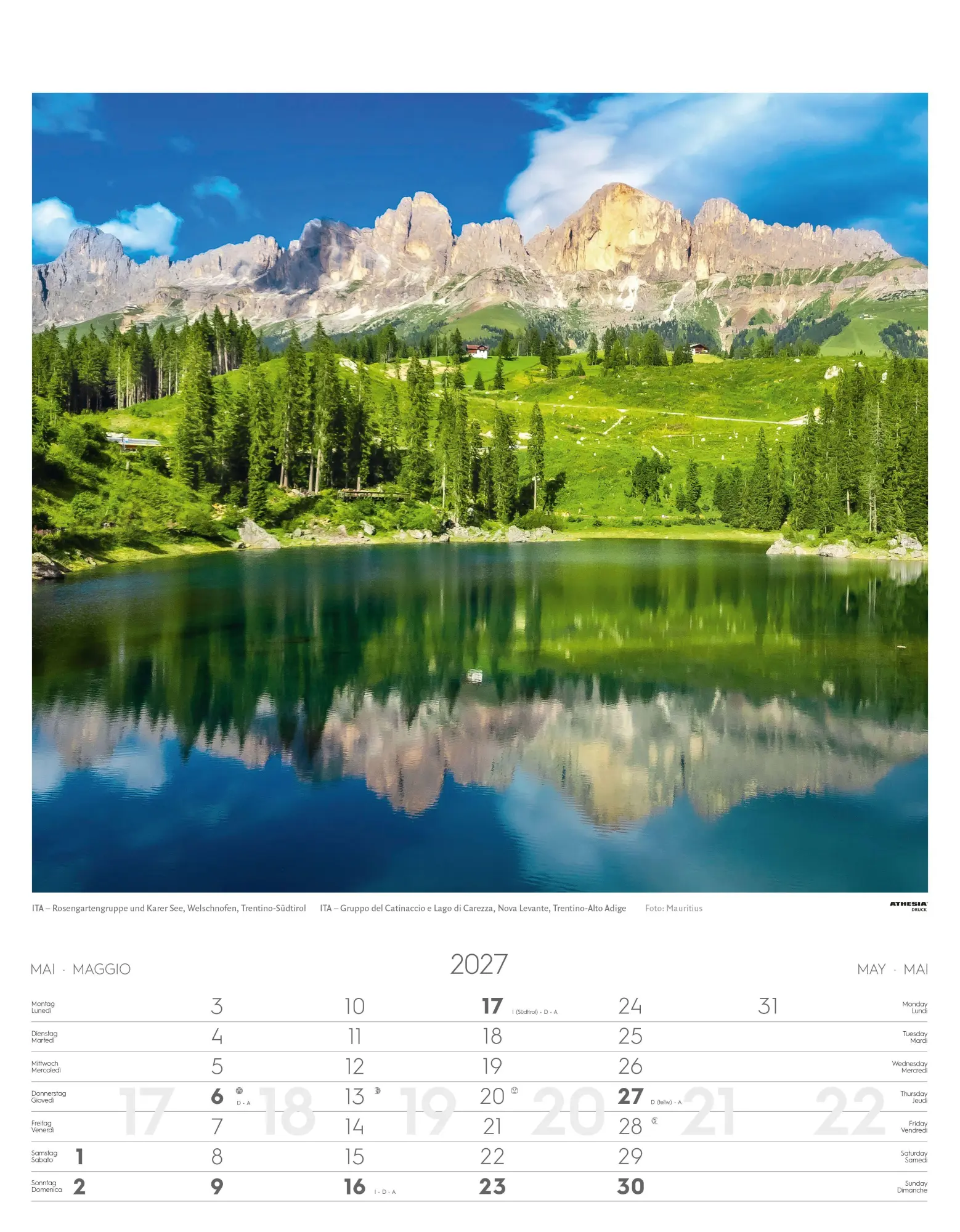 Bild: 9788868399092 | Alpen Kalender 2027 | Alpi - Alps | Athesia-Tappeiner Verlag | 14 S.