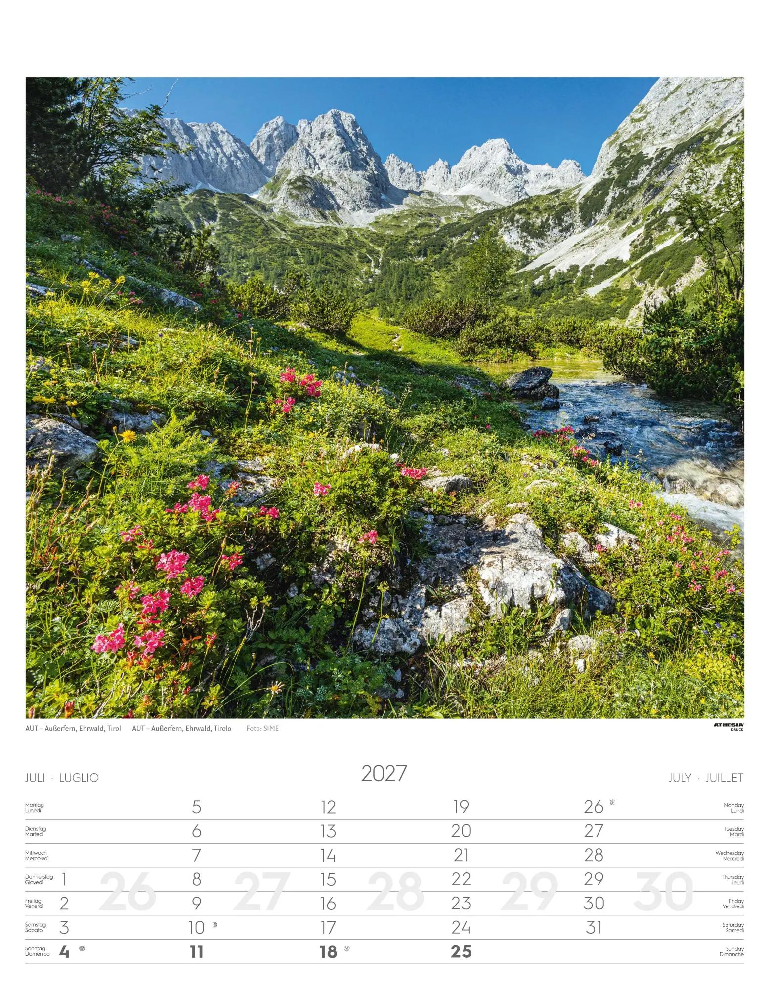 Bild: 9788868399092 | Alpen Kalender 2027 | Alpi - Alps | Athesia-Tappeiner Verlag | 14 S.