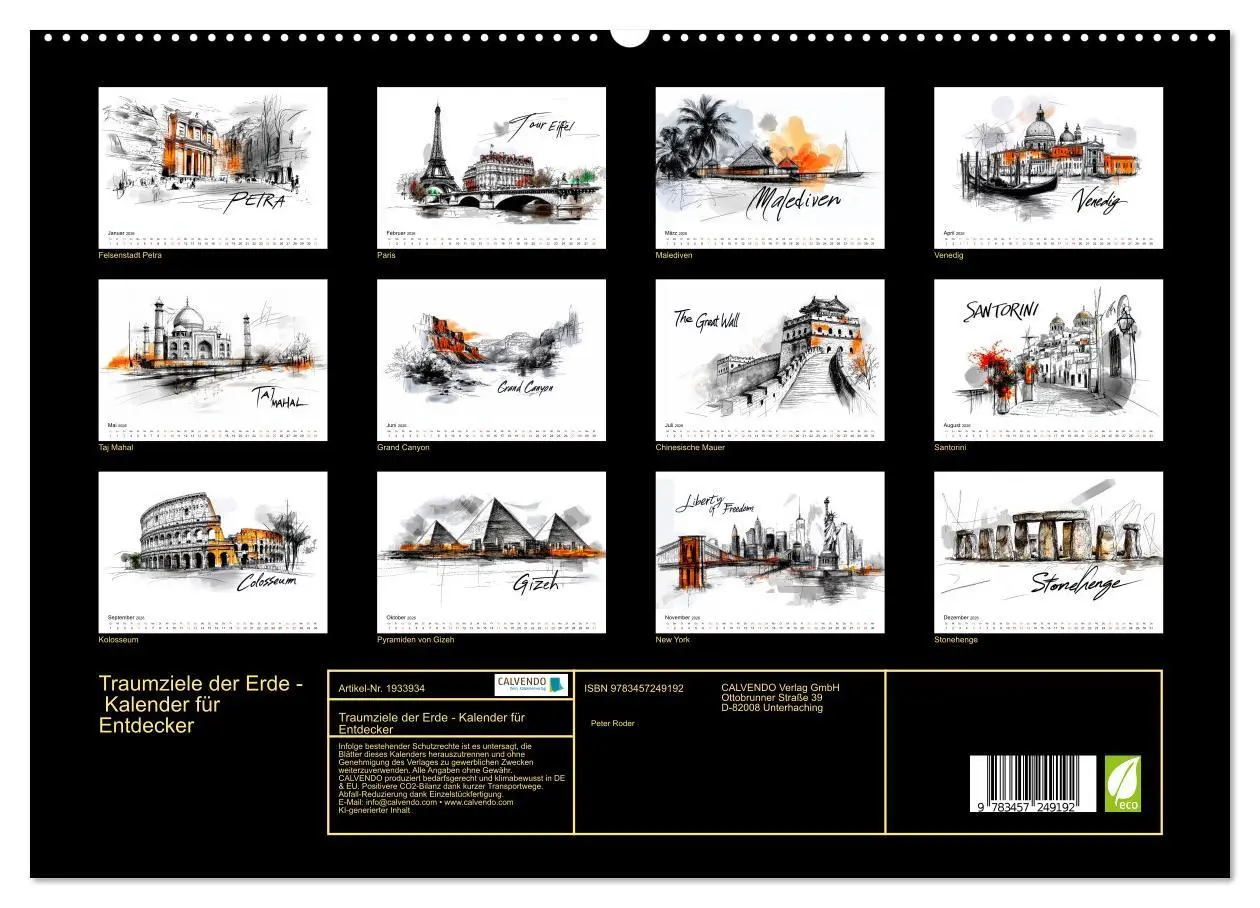 Bild: 9783457249192 | Traumziele der Erde - Kalender für Entdecker (hochwertiger Premium...