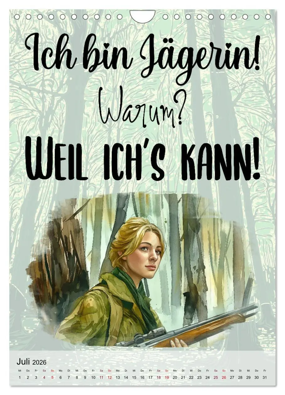 Bild: 9783516269192 | Jägersprüche (Wandkalender 2026 DIN A4 hoch), CALVENDO Monatskalender