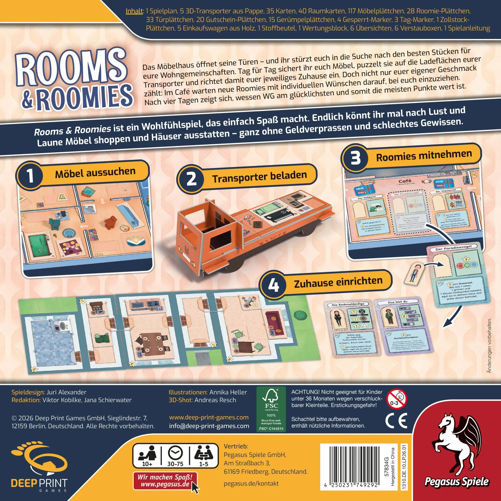 Bild: 4250231749292 | Rooms &amp; Roomies (Deep Print Games) | Spiel | 57834G | Deutsch | 2026