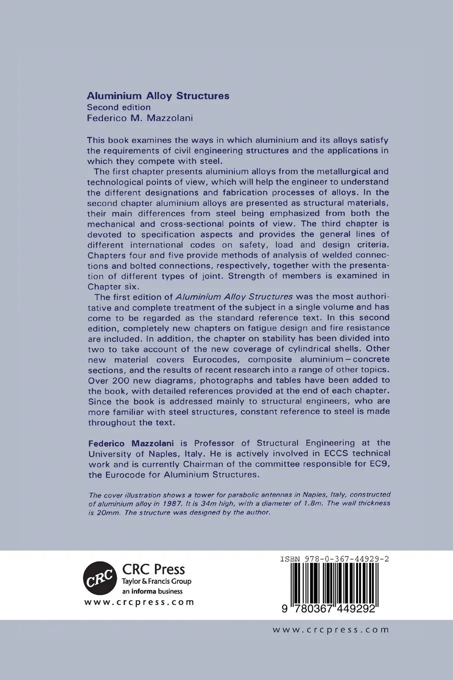 Rückseite: 9780367449292 | Aluminium Alloy Structures | Federico Mazzolani | Taschenbuch | 2019