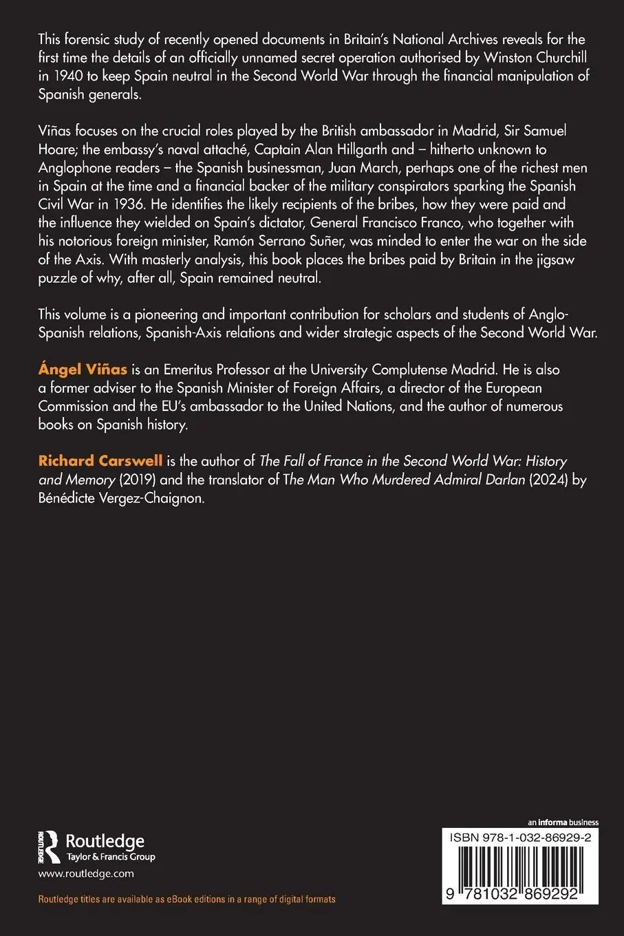 Rückseite: 9781032869292 | Operation Bribes | Ángel Viñas | Taschenbuch | Englisch | 2024
