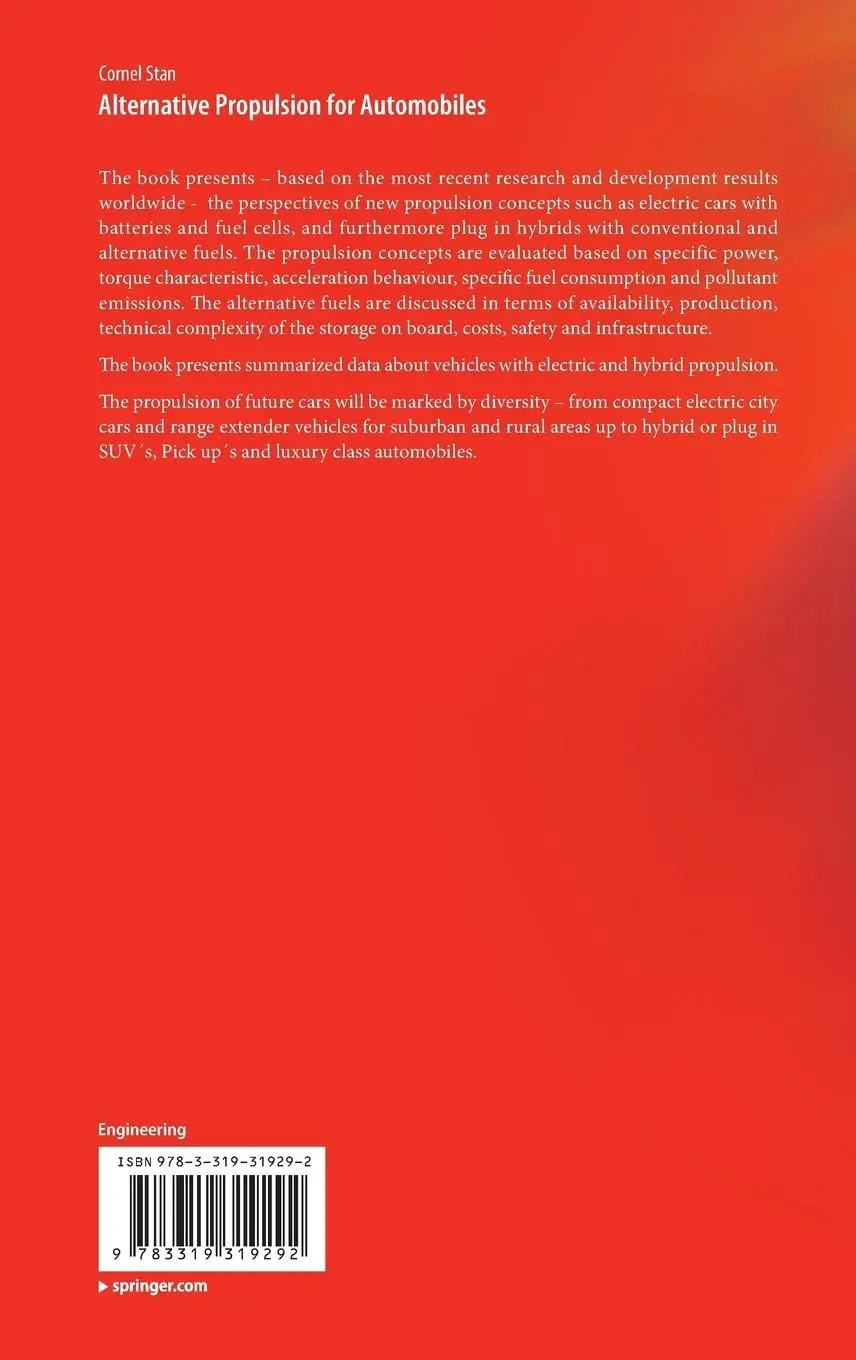 Rückseite: 9783319319292 | Alternative Propulsion for Automobiles | Cornel Stan | Buch | xiii