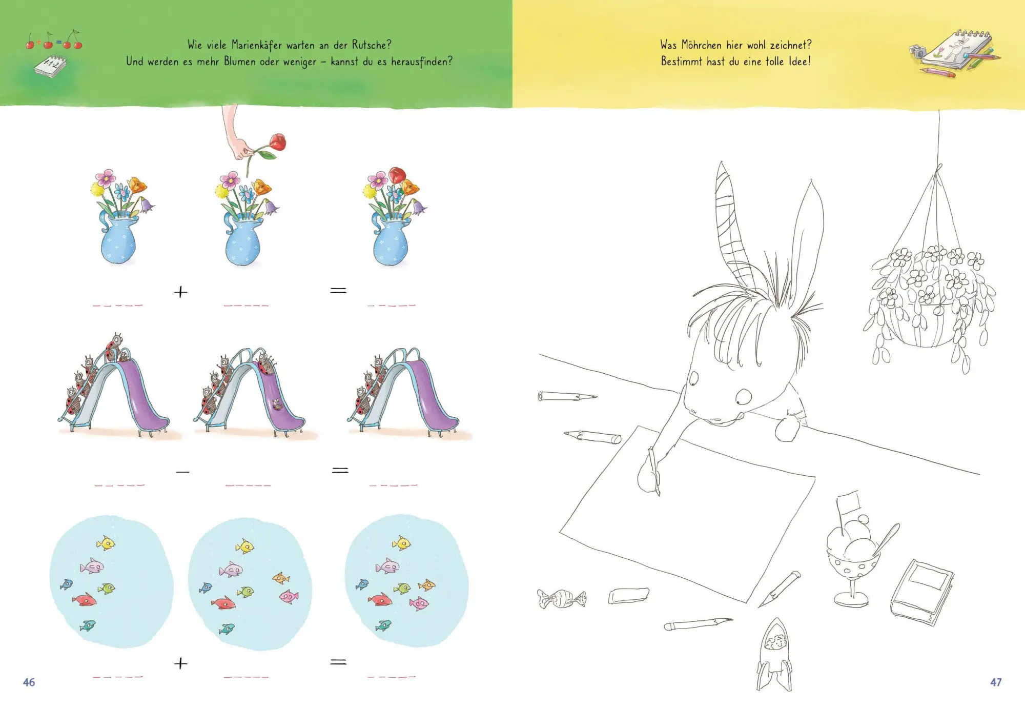 Bild: 9783423719292 | Grimm und Möhrchen - Das zeselige Mitmachbuch für graue und bunte Tage