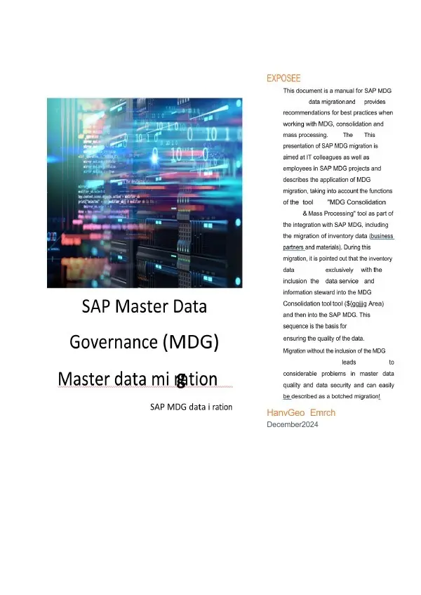 Cover: 9783818759292 | SAP Master Data Governance (MDG) - Master Data Migration Guidline