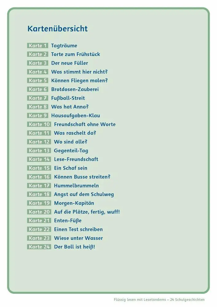 Bild: 9783834669292 | Flüssig lesen mit Lesetandems - 24 Schulgeschichten, Klasse 1/2 | Box