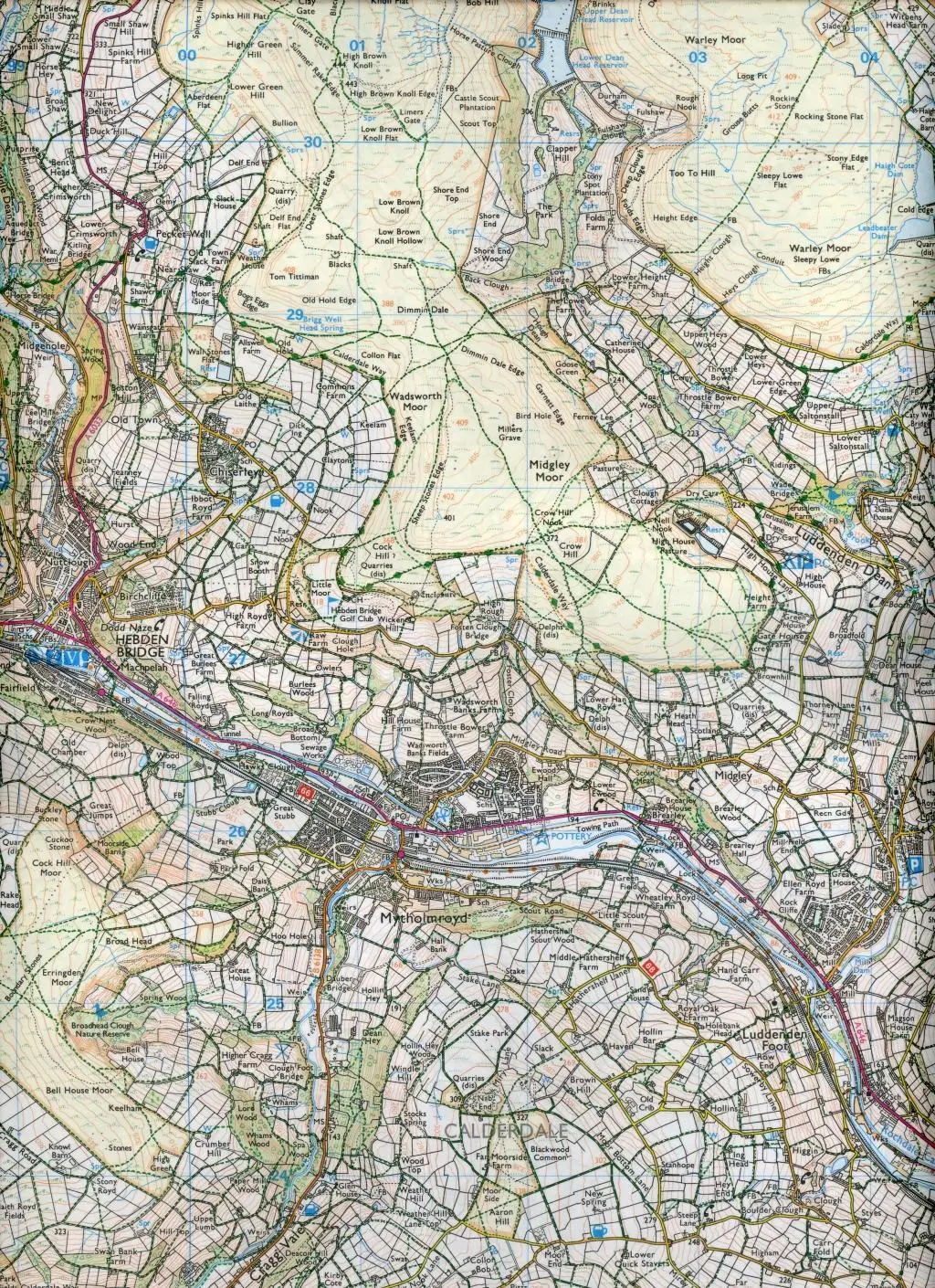 Bild: 9780319469392 | South Pennines, Burnley, Hebden Bridge, Keighley &amp; Todmorden | Survey