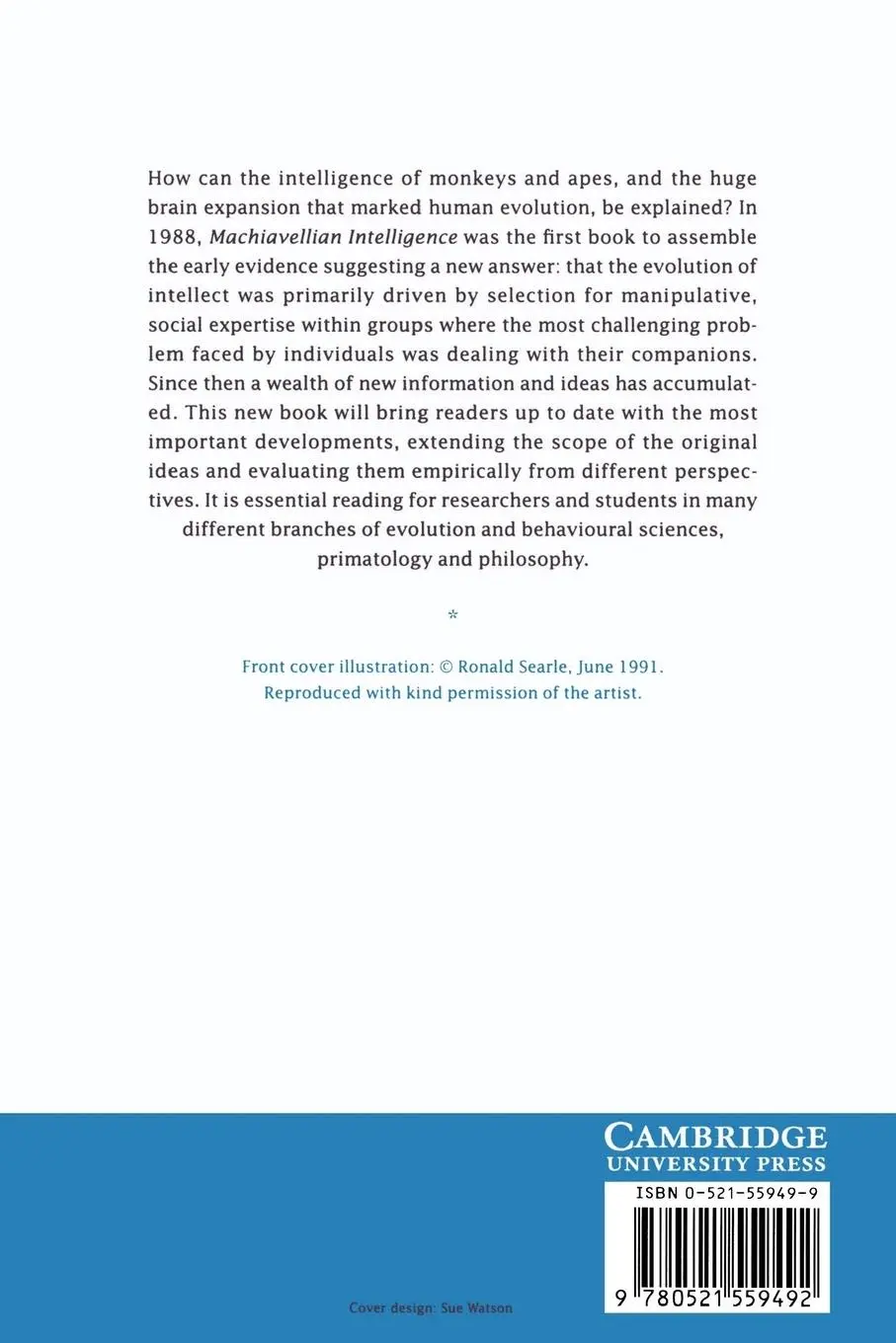 Rückseite: 9780521559492 | Machiavellian Intelligence II | Extensions and Evaluations | Buch