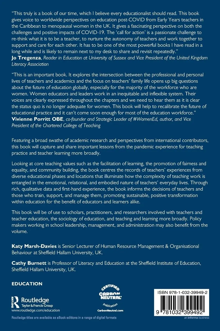 Rückseite: 9781032399492 | Teachers and Teaching Post-COVID | Seizing Opportunities for Change