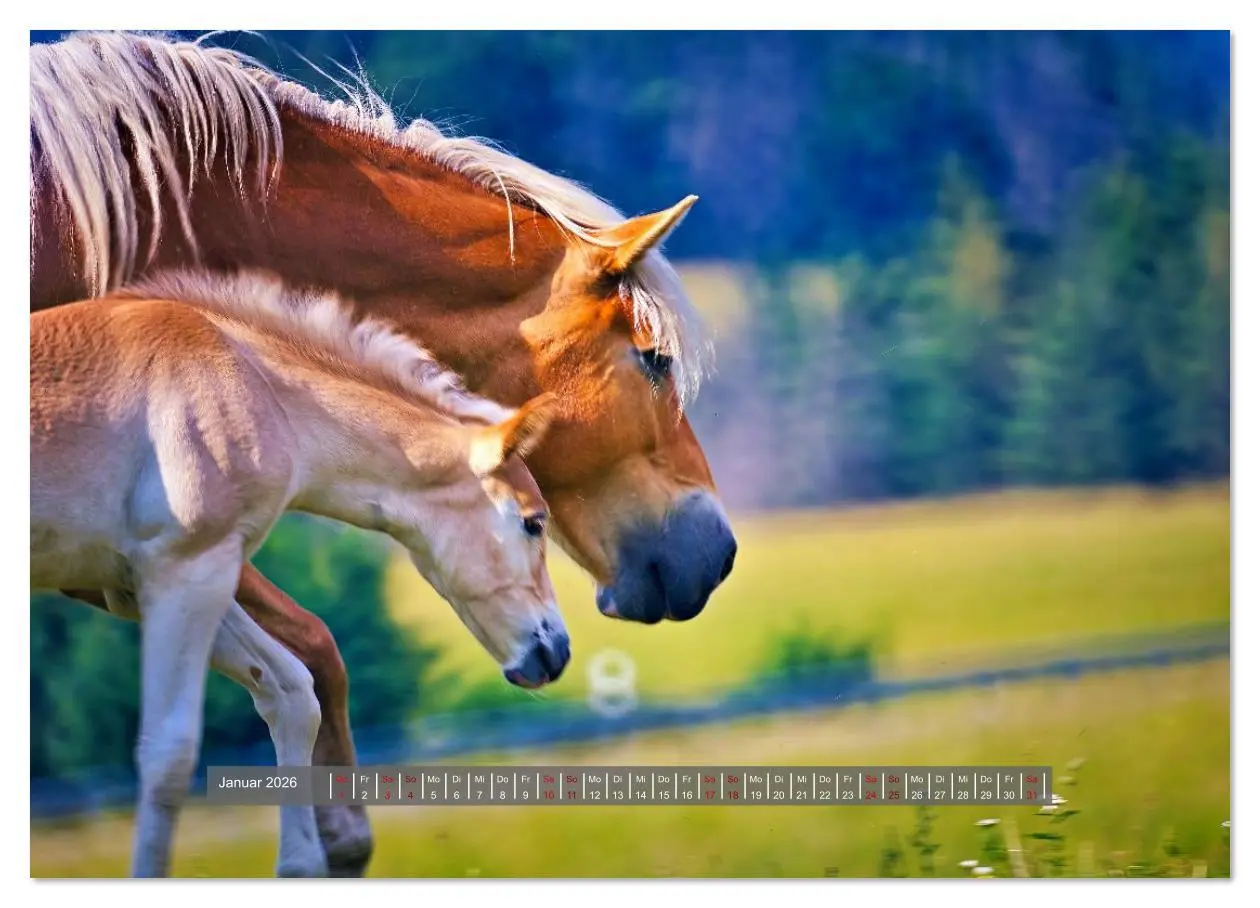 Bild: 9783516619492 | Die besonderen Haflinger-Pferde (Wandkalender 2026 DIN A3 quer),...