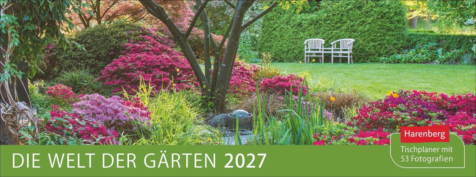 Cover: 9783840039492 | Die Welt der Gärten Premium-Tischplaner 2027 - Wochenkalender mit...