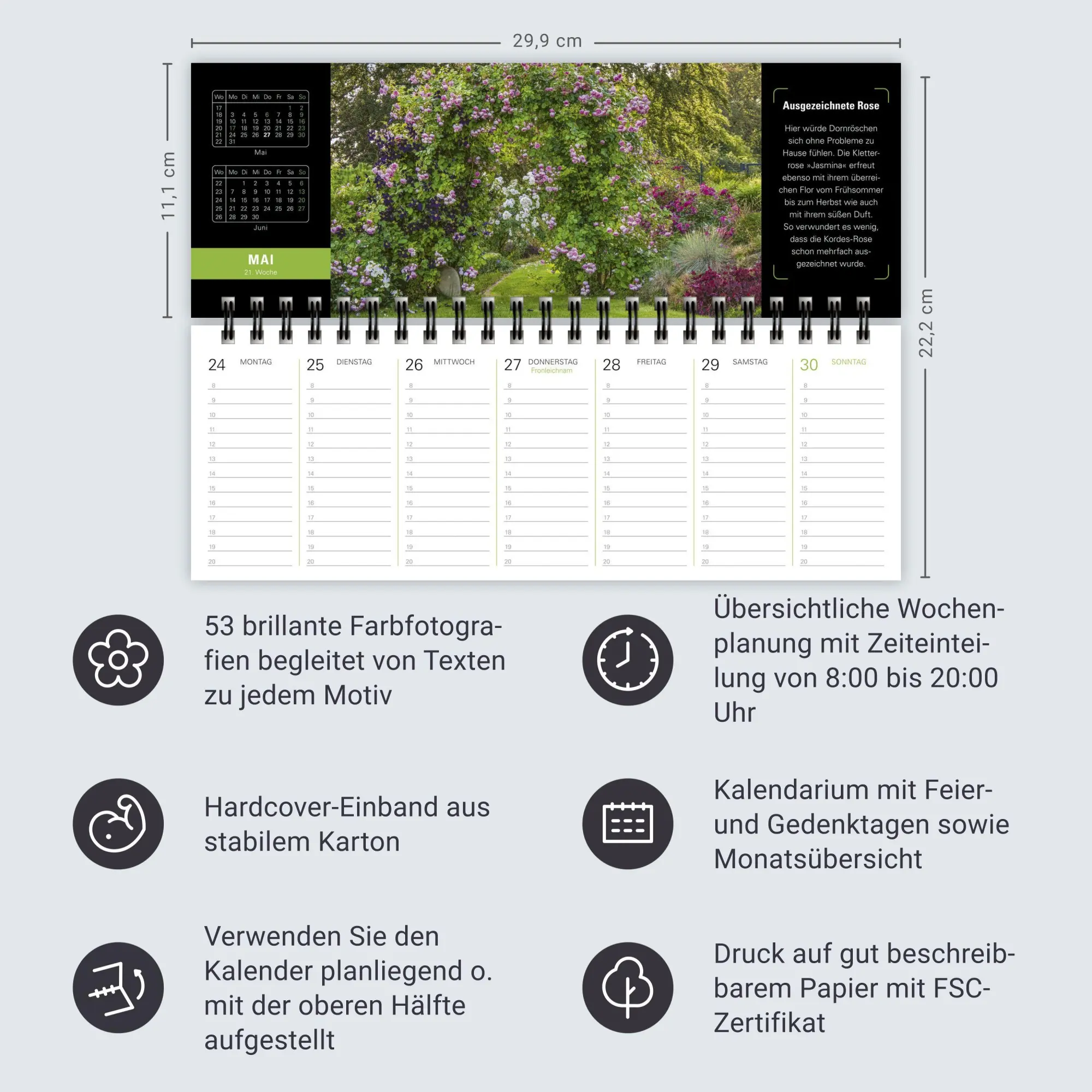 Bild: 9783840039492 | Die Welt der Gärten Premium-Tischplaner 2027 - Wochenkalender mit...
