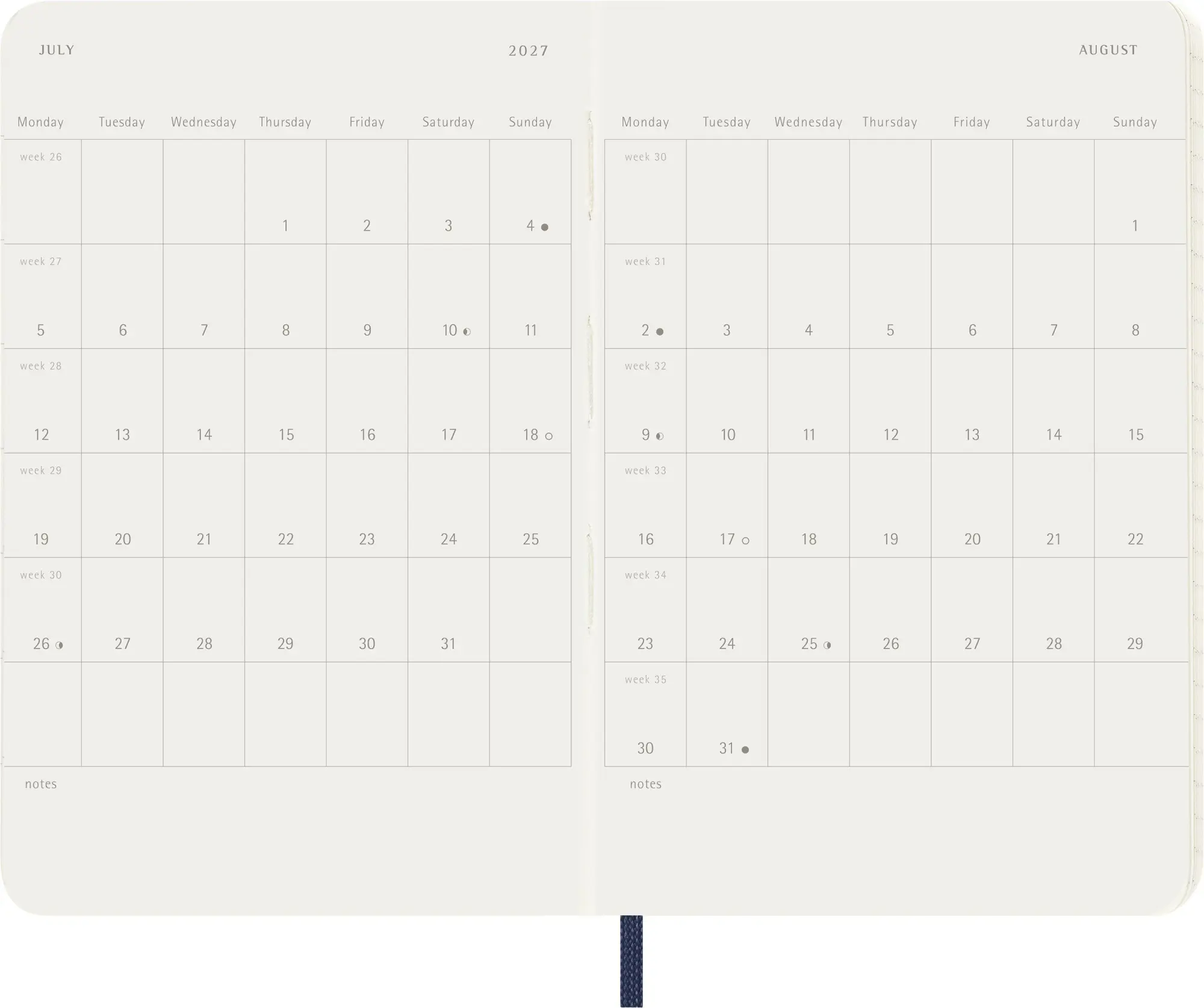 Bild: 8056999279592 | Moleskine 12 Monate Wochen Notizkalender 2027, Pocket/A6, 1 Wo = 1...