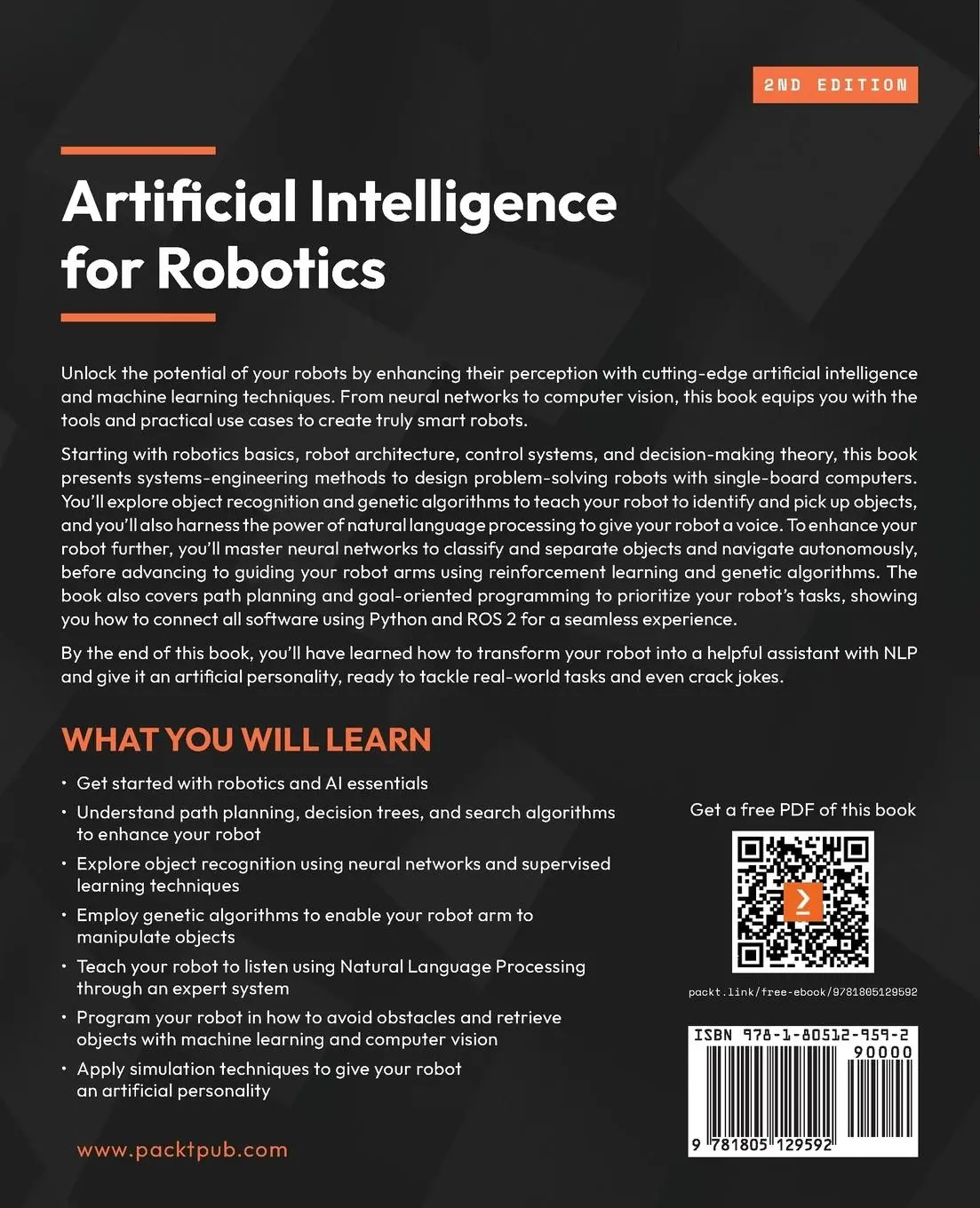 Rückseite: 9781805129592 | Artificial Intelligence for Robotics - Second Edition | Govers | Buch