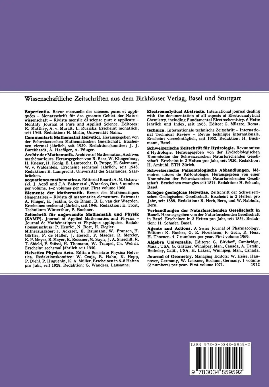Rückseite: 9783034859592 | Seismische Prospektion | F. Gassmann | Taschenbuch | 430 S. | Deutsch