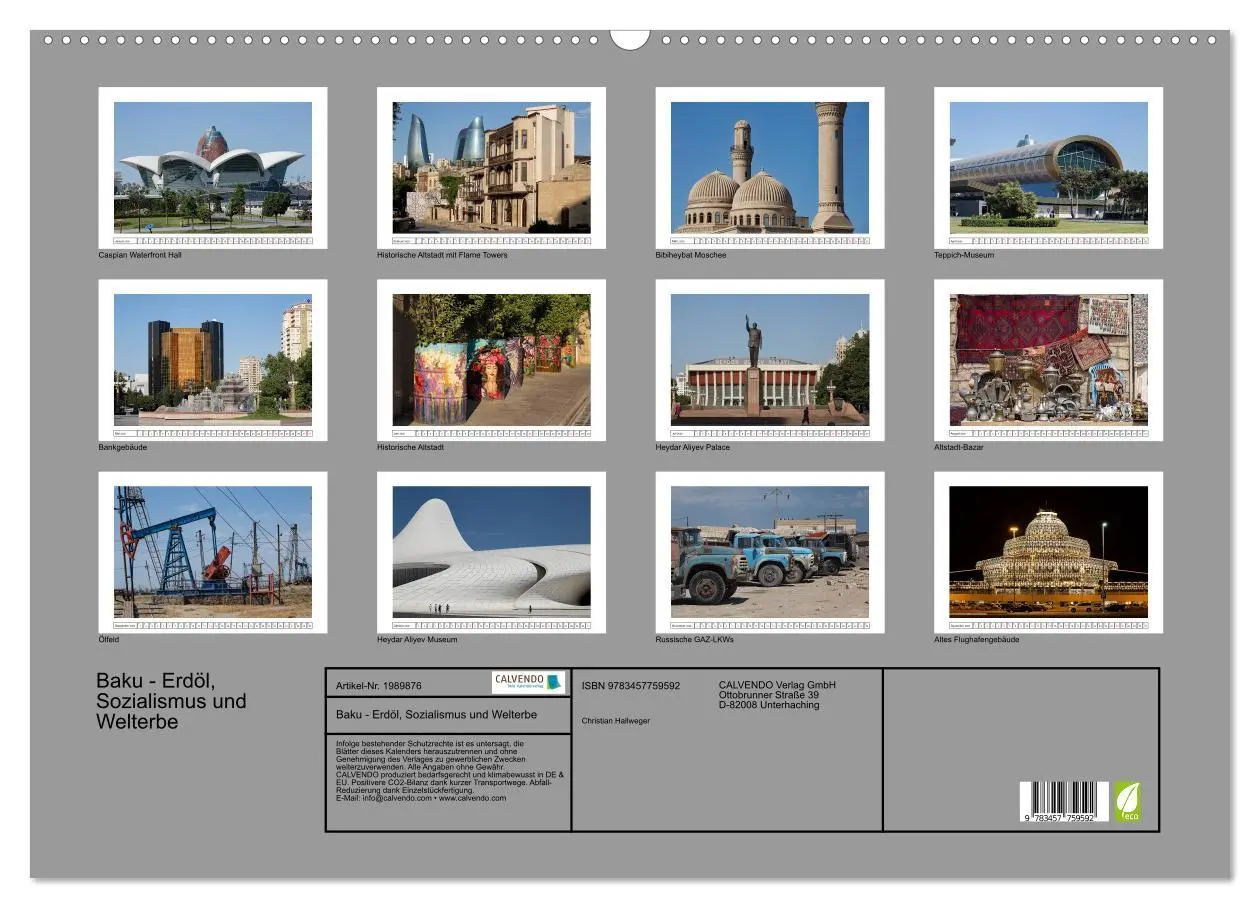 Bild: 9783457759592 | Baku - Erdöl, Sozialismus und Welterbe (Wandkalender 2026 DIN A2...