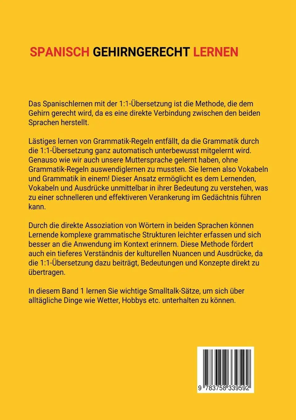 Rückseite: 9783758339592 | Spanisch Gehirngerechtes Lernen: Ca. 250 dekodierte Sätze mit der...