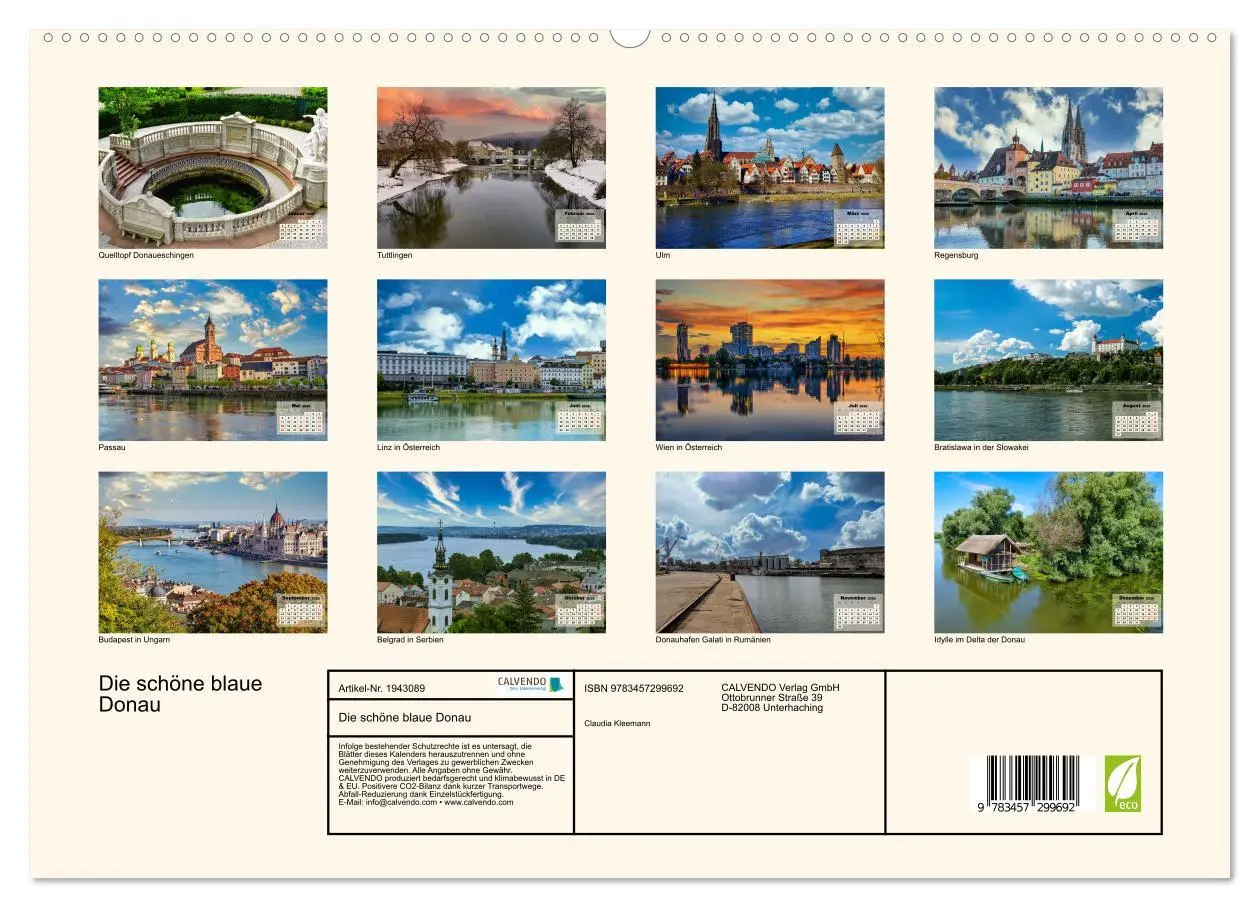 Bild: 9783457299692 | Die schöne blaue Donau (hochwertiger Premium Wandkalender 2026 DIN...