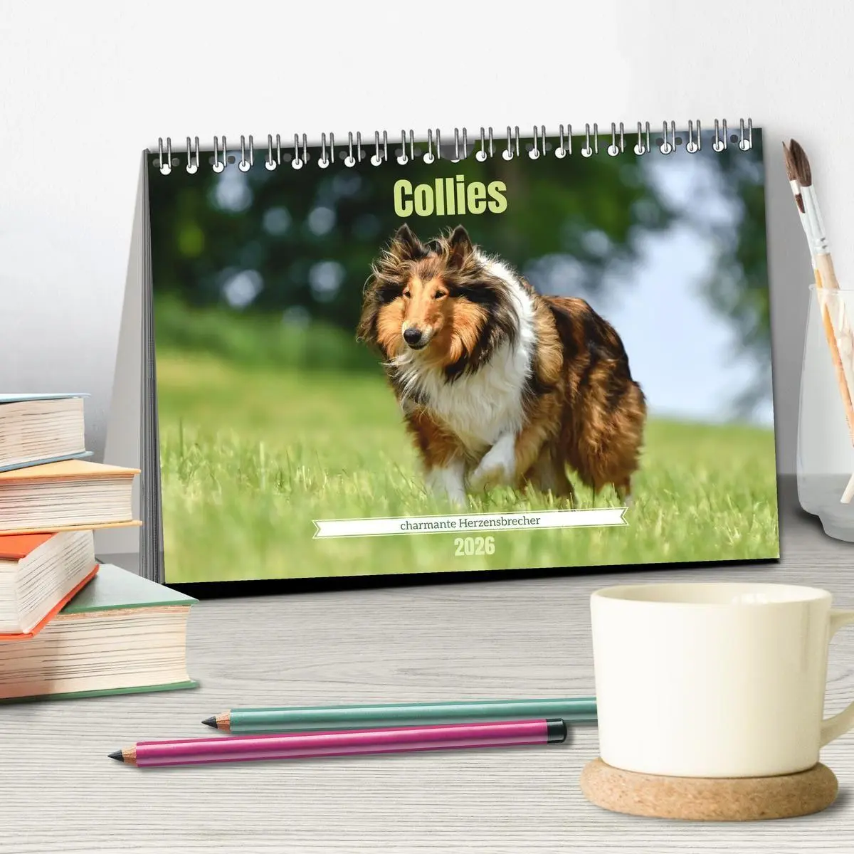 Bild: 9783516699692 | Collies - charmante Herzensbrecher (Tischkalender 2026 DIN A5...