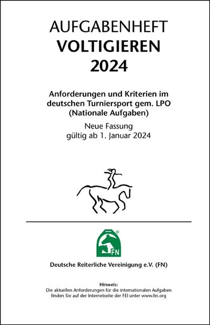 Cover: 9783885429692 | Aufgabenheft - Voltigieren 2024 | Inhalt (ohne Ordner) | V. | 204 S.