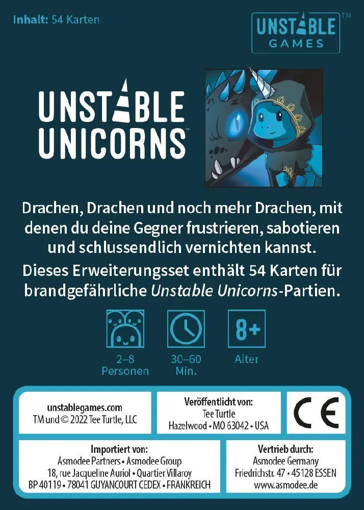 Bild: 3558380109792 | Unstable Unicorns Drachen Erweiterungsset | Ramy Badie | Spiel | 2023