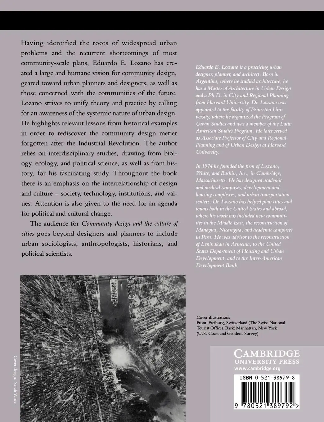 Rückseite: 9780521389792 | Community Design and the Culture of Cities | Eduardo E. Lozano | Buch