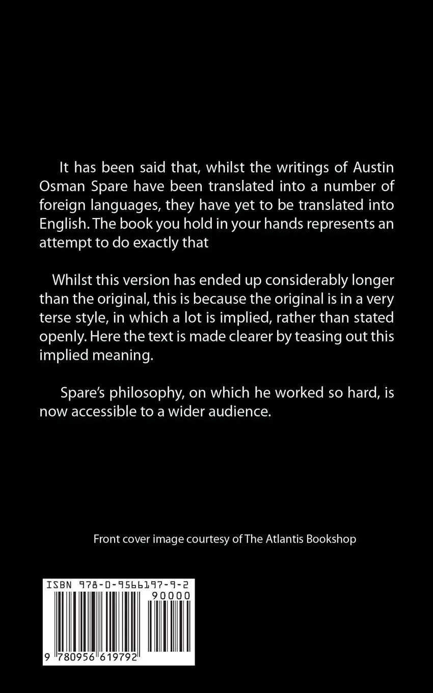 Rückseite: 9780956619792 | Book of Pleasure in Plain English | Austin Osman Spare | Taschenbuch