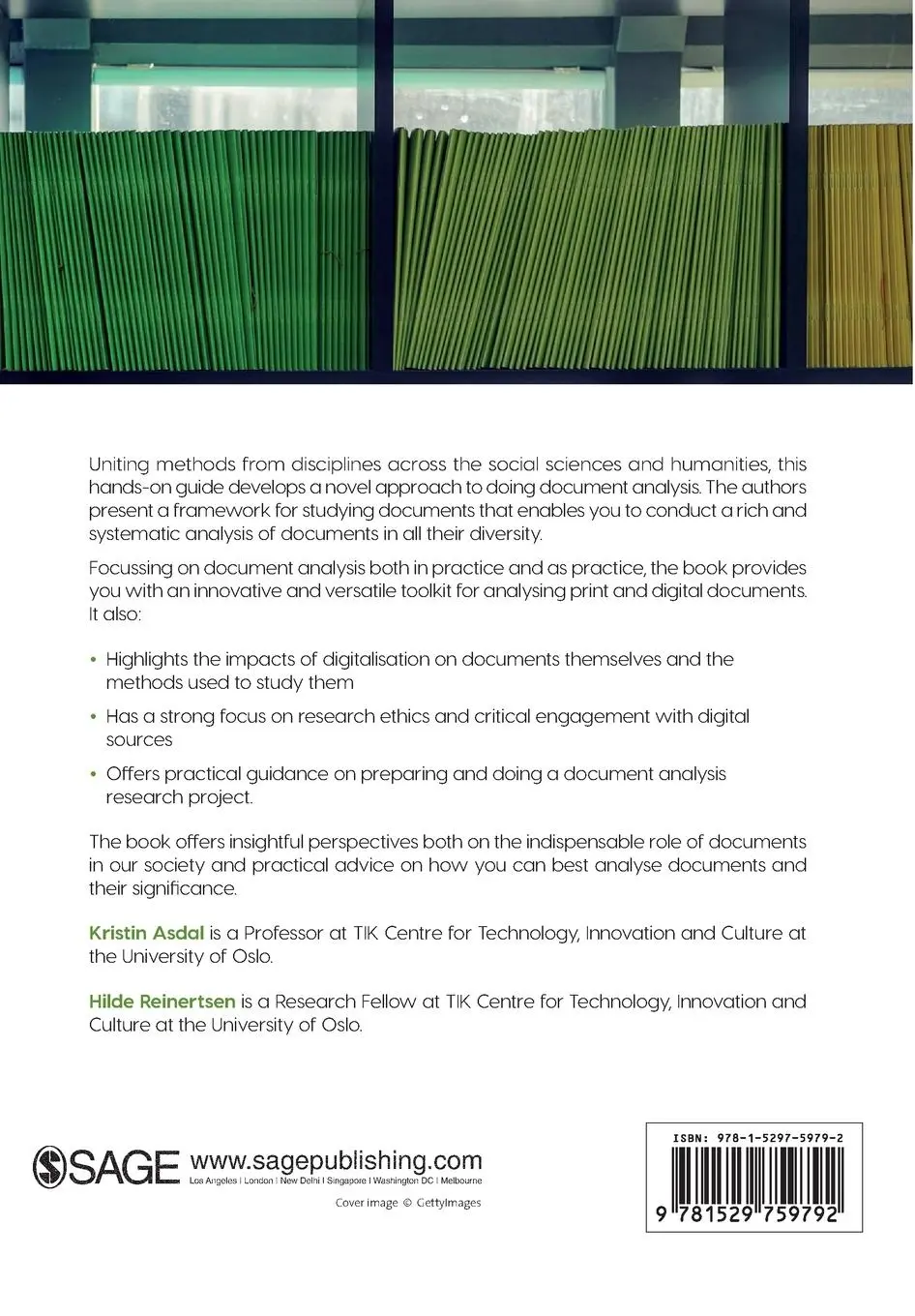 Rückseite: 9781529759792 | Doing Document Analysis | A Practice-Oriented Method | Asdal (u. a.)
