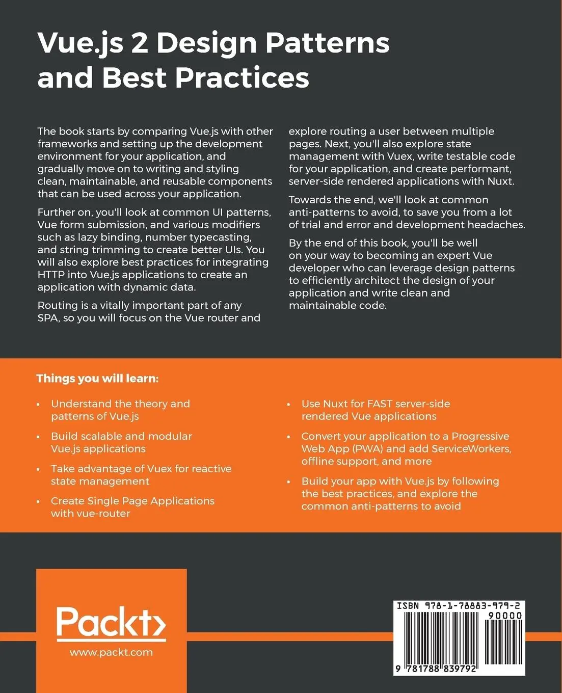Rückseite: 9781788839792 | Vue.js 2 Design Patterns and Best Practices | Paul Halliday | Buch
