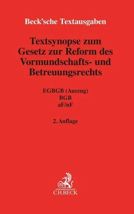 Cover: 9783406799792 | Textsynopse zum Gesetz zur Reform des Vormundschafts- und...