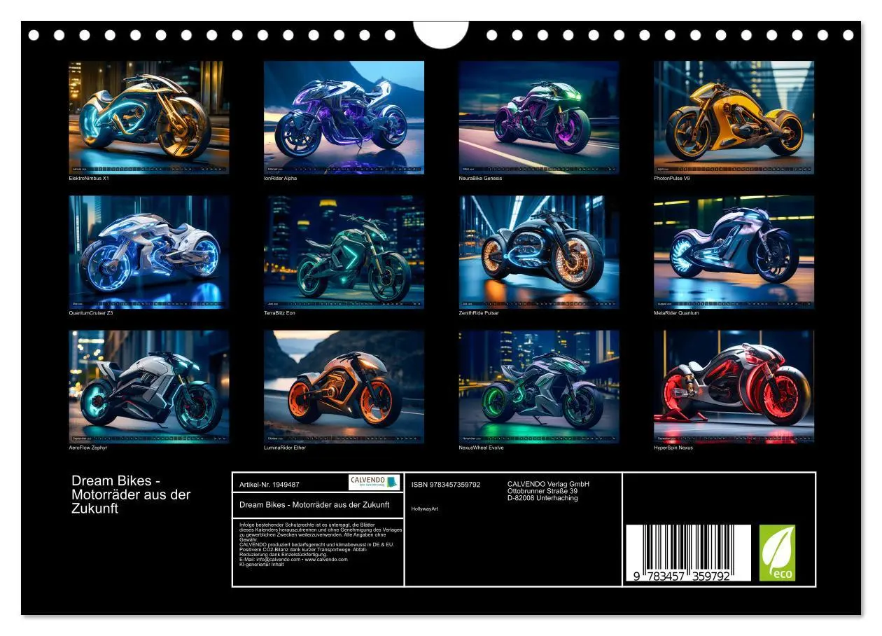 Bild: 9783457359792 | Dream Bikes - Motorräder aus der Zukunft (Wandkalender 2026 DIN A4...