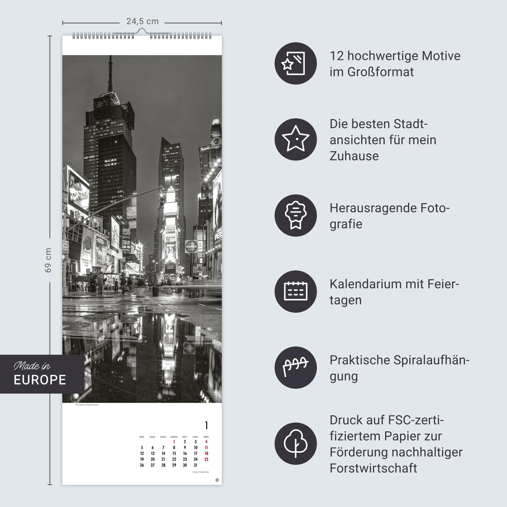 Bild: 9783756409792 | New York Vertical Kalender 2026 | Kalender | Spiralbindung | 14 S.
