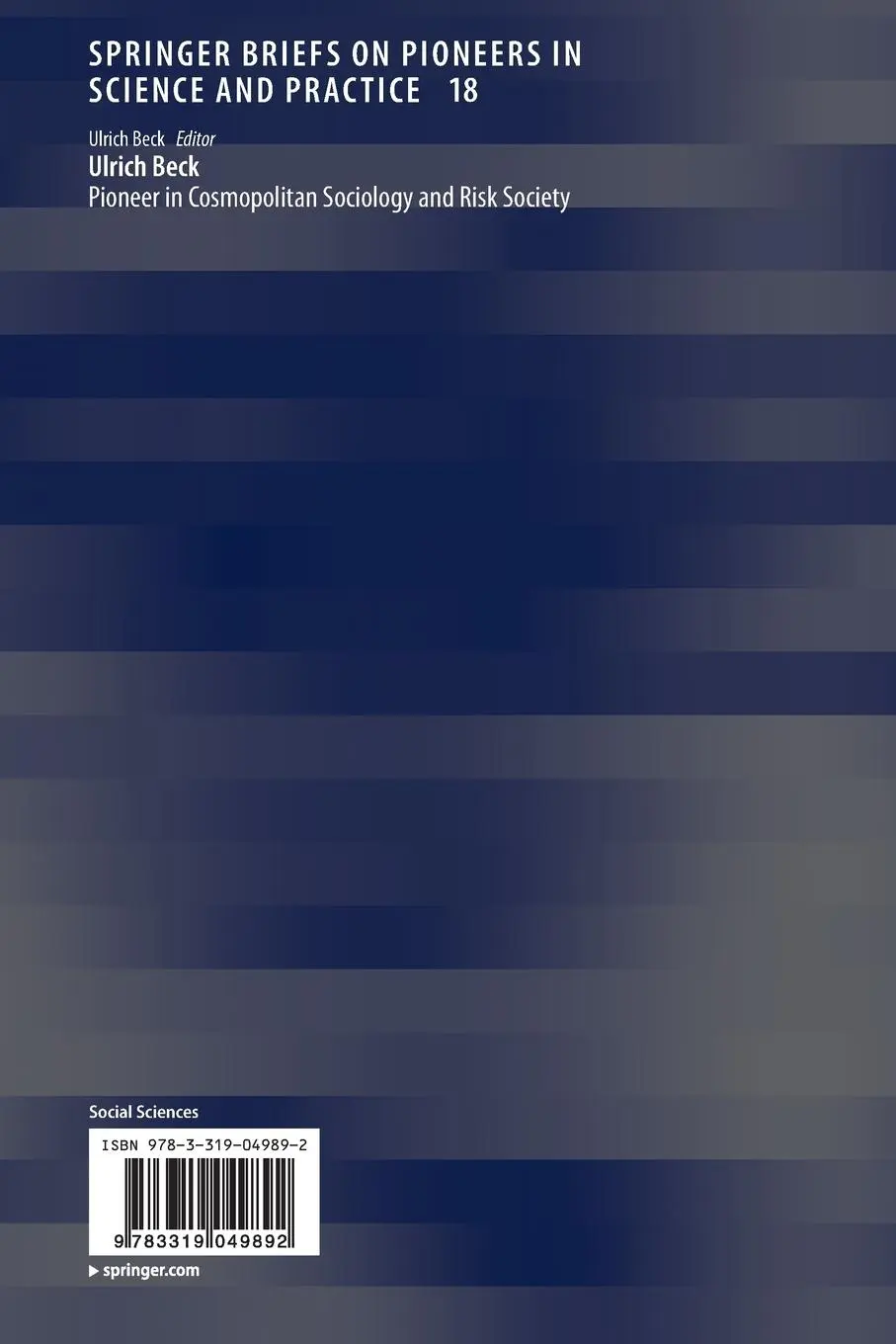 Rückseite: 9783319049892 | Ulrich Beck | Pioneer in Cosmopolitan Sociology and Risk Society | xv