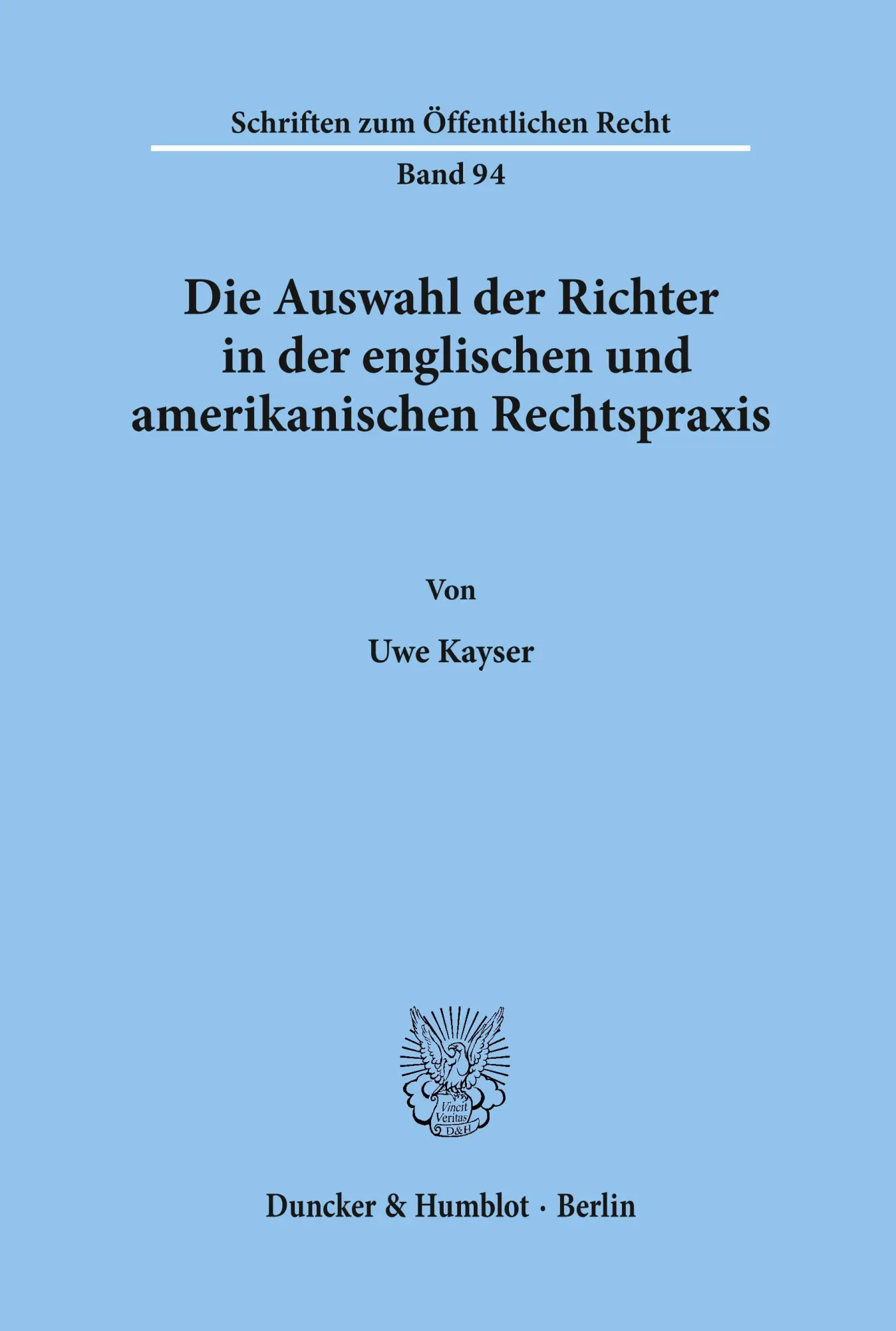 Cover: 9783428019892 | Die Auswahl der Richter in der englischen und amerikanischen...