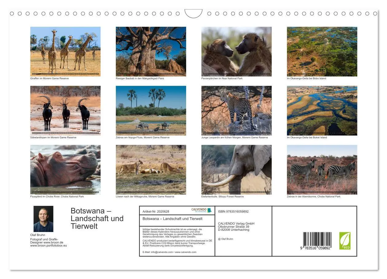 Bild: 9783516059892 | Botswana - Landschaft und Tierwelt (Wandkalender 2026 DIN A3 quer),...