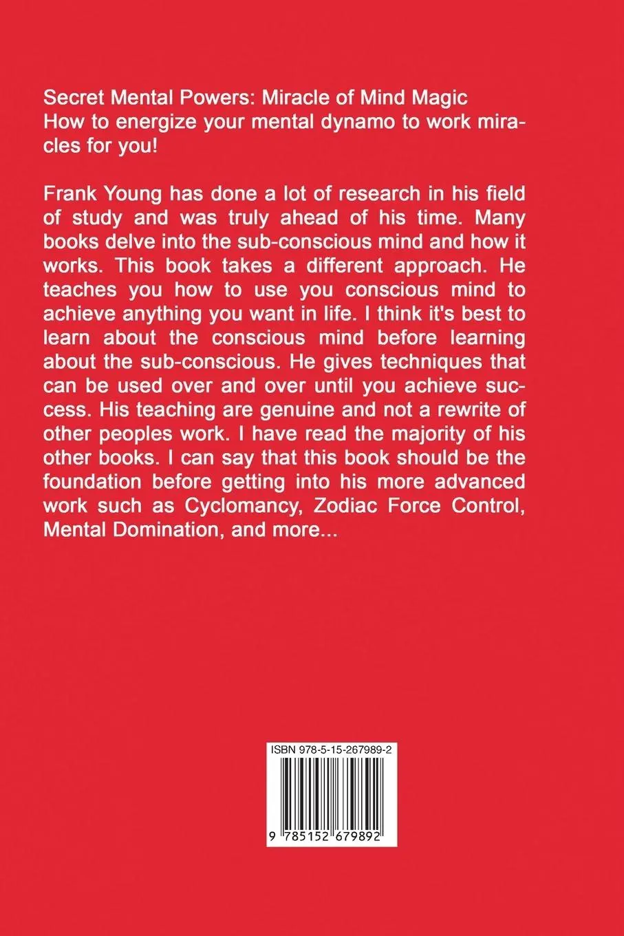 Rückseite: 9785152679892 | Secret Mental Powers | Miracle of Mind Magic | Frank Rudolph Young