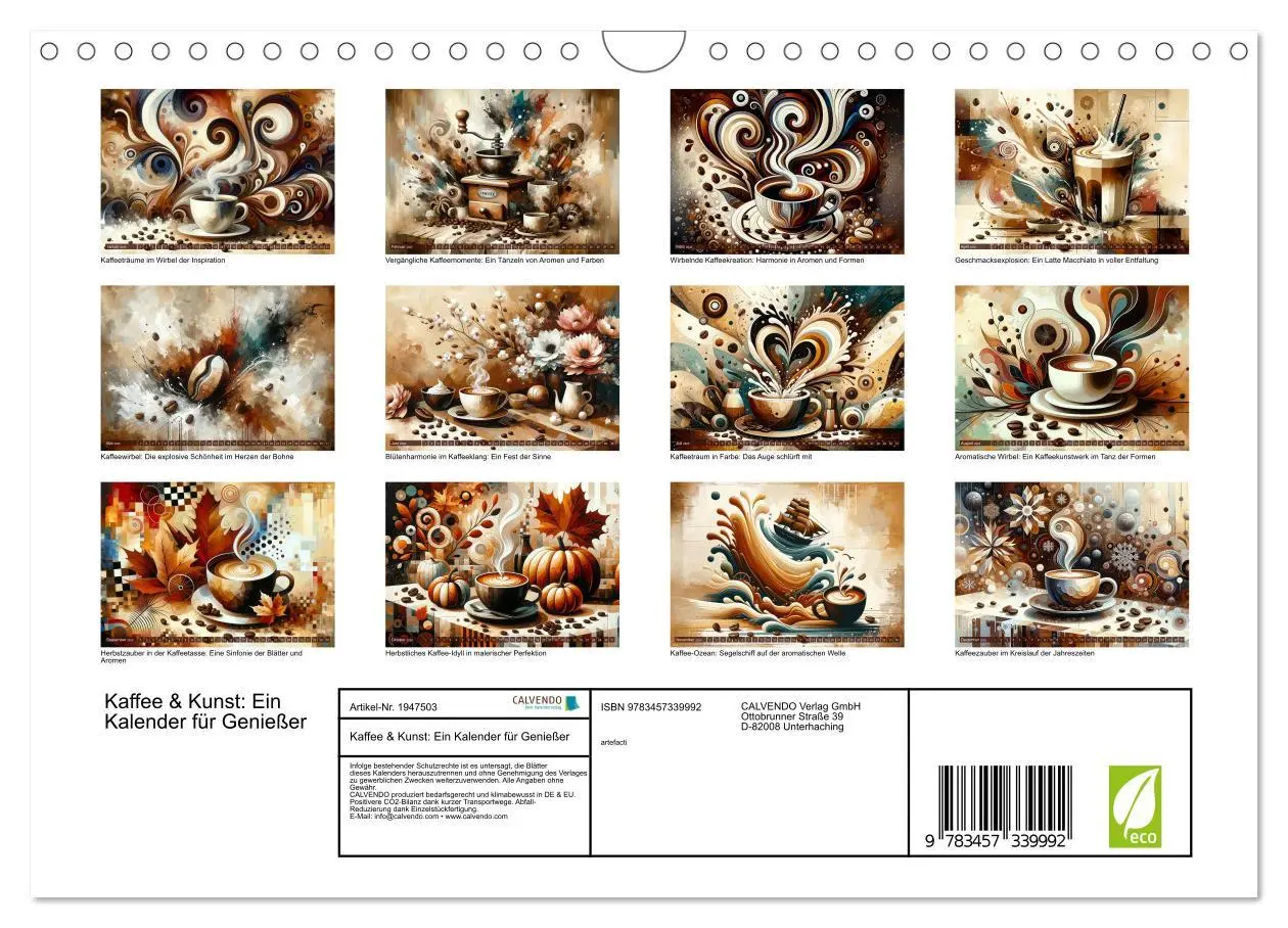 Bild: 9783457339992 | Kaffee &amp; Kunst: Ein Kalender für Genießer (Wandkalender 2026 DIN A4...