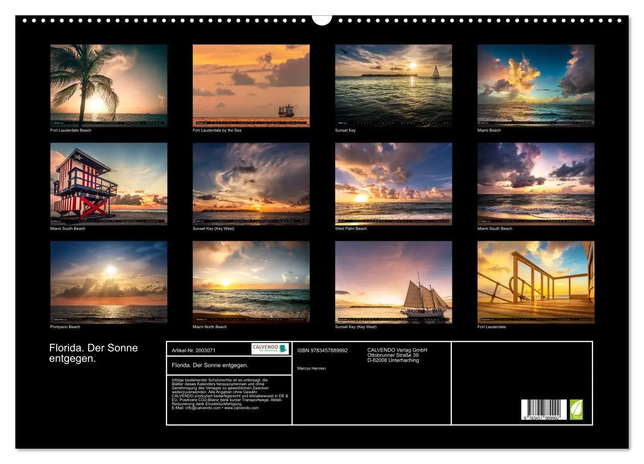Bild: 9783457889992 | Florida. Der Sonne entgegen. (Wandkalender 2026 DIN A2 quer),...