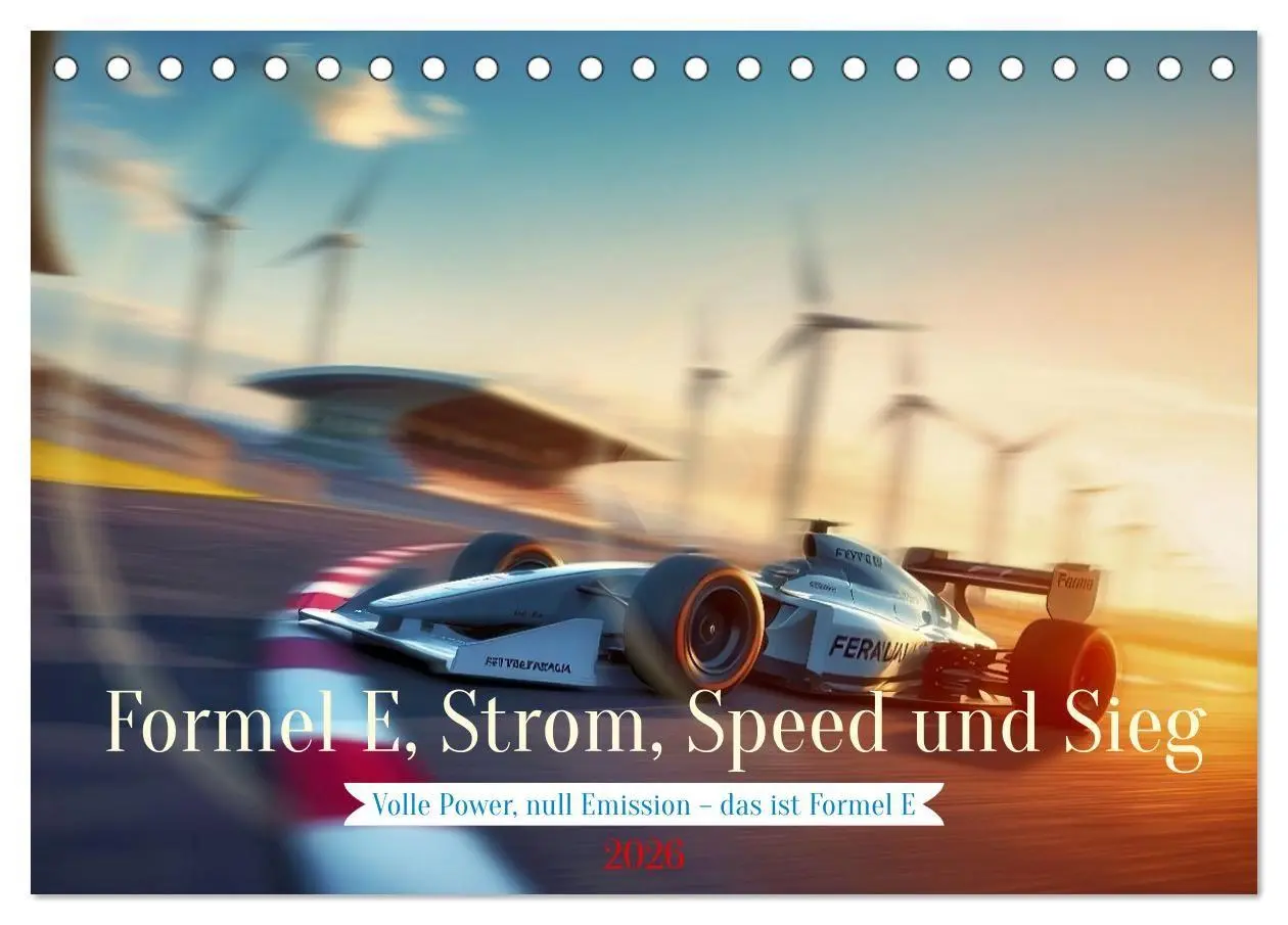 Cover: 9783516669992 | Formel E, Strom, Speed und Sieg (Tischkalender 2026 DIN A5 quer),...