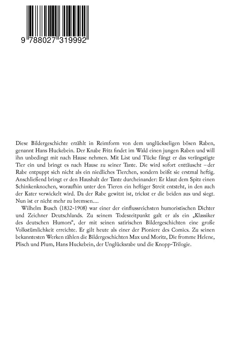 Rückseite: 9788027319992 | Hans Huckebein - Abenteuer des Unheil stiftenden Unglücksraben...