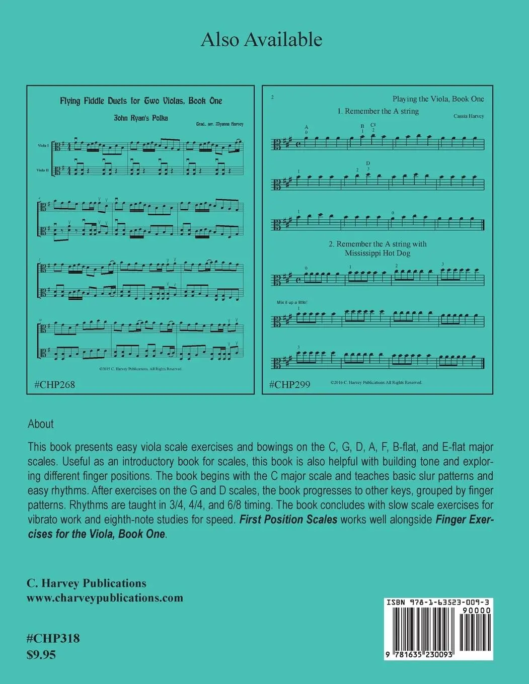 Rückseite: 9781635230093 | First Position Scale Studies for the Viola, Book One | Cassia Harvey