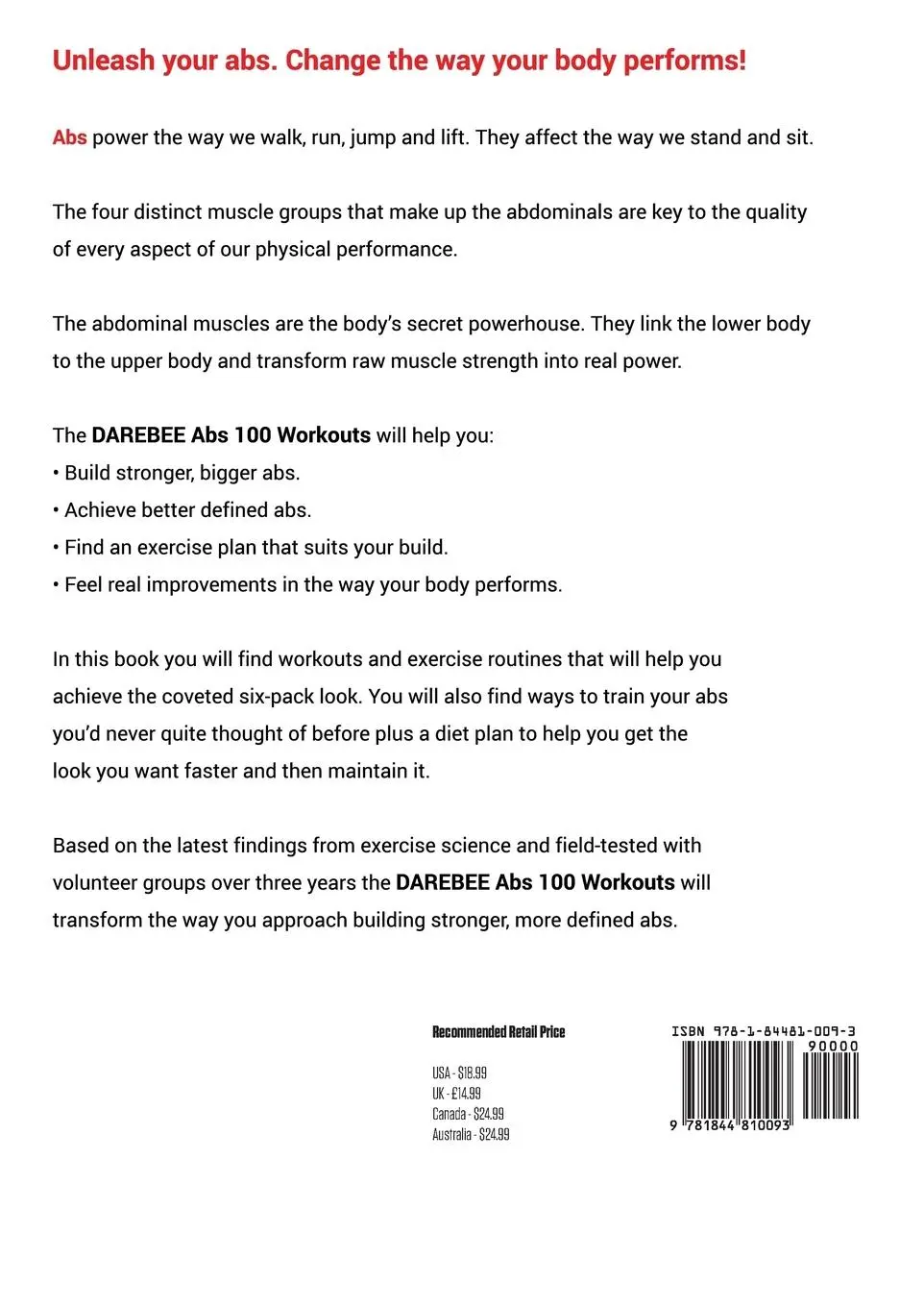 Rückseite: 9781844810093 | Abs 100 Workouts | N. Rey | Taschenbuch | Kartoniert / Broschiert