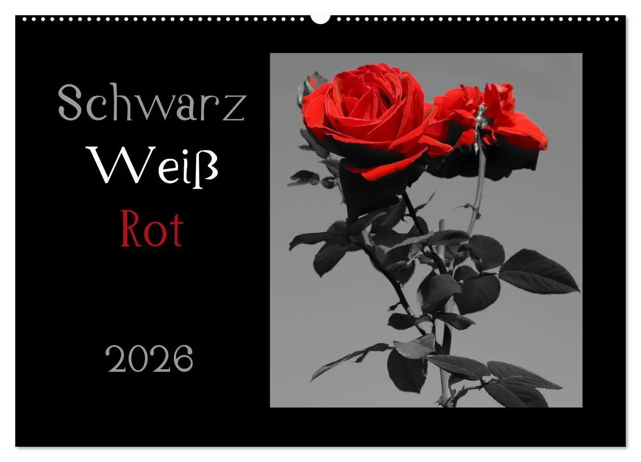Cover: 9783516230093 | Schwarz-Weiß-Rot (Wandkalender 2026 DIN A2 quer), CALVENDO...