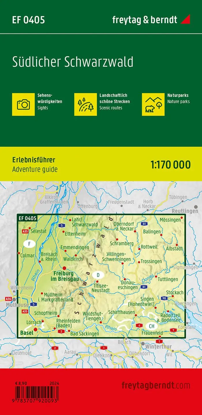 Rückseite: 9783707920093 | freytag &amp; berndt Freizeitkarte Südlicher Schwarzwald,...