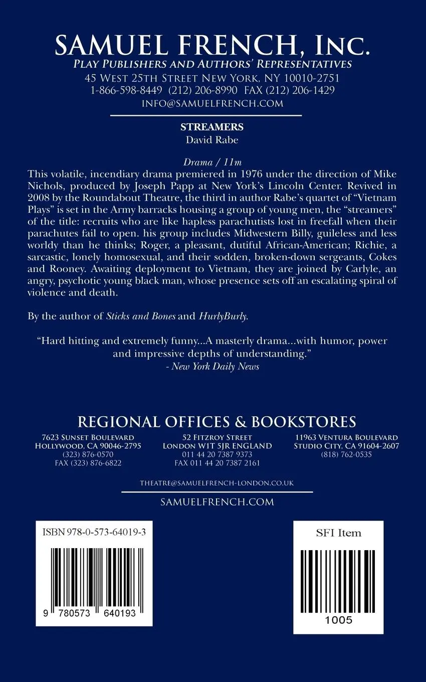 Rückseite: 9780573640193 | Streamers | David Rabe | Taschenbuch | Kartoniert / Broschiert | 1999