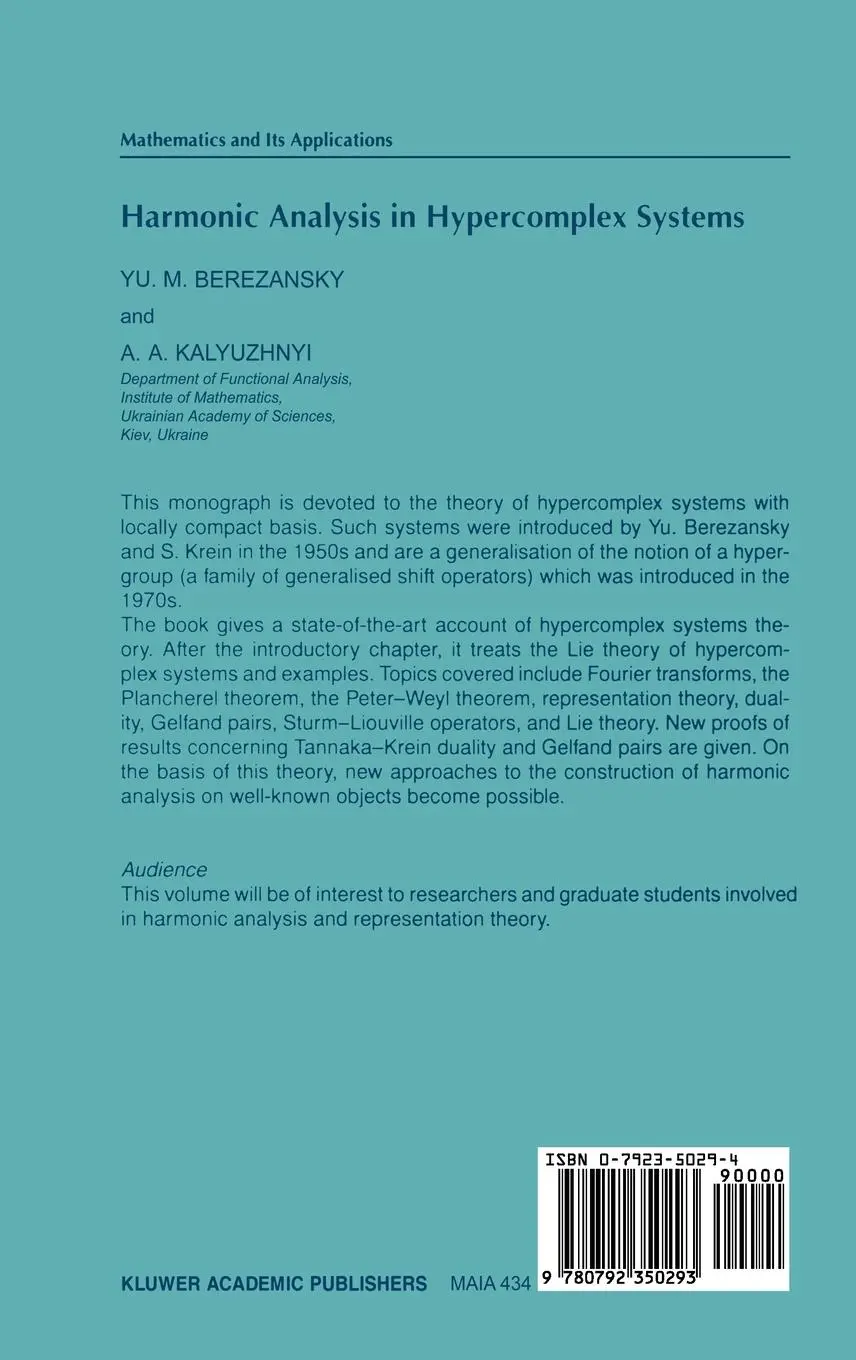 Rückseite: 9780792350293 | Harmonic Analysis in Hypercomplex Systems | A. A. Kalyuzhnyi (u. a.)