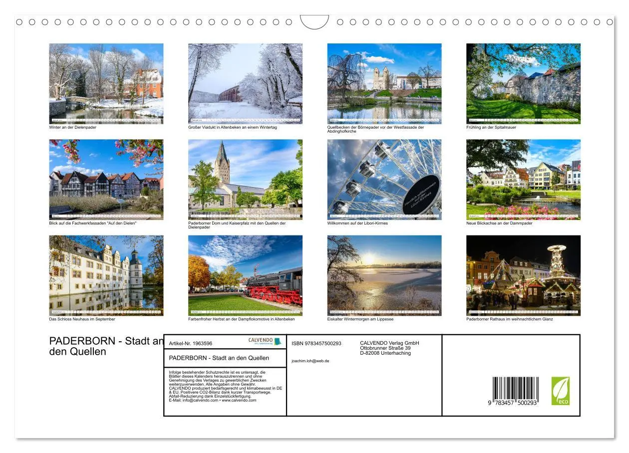 Bild: 9783457500293 | PADERBORN - Stadt an den Quellen (Wandkalender 2026 DIN A3 quer),...