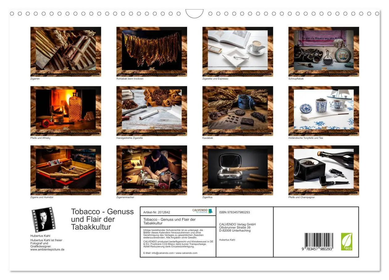 Bild: 9783457980293 | Tobacco - Genuss und Flair der Tabakkultur (Wandkalender 2026 DIN...
